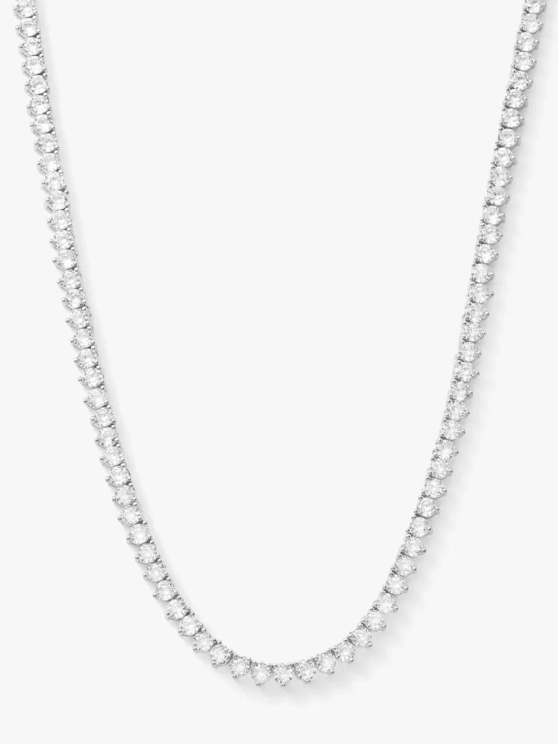 Not Your Basic Tennis Necklace 16 inch with 122 round simulated diamonds by Melinda Maria