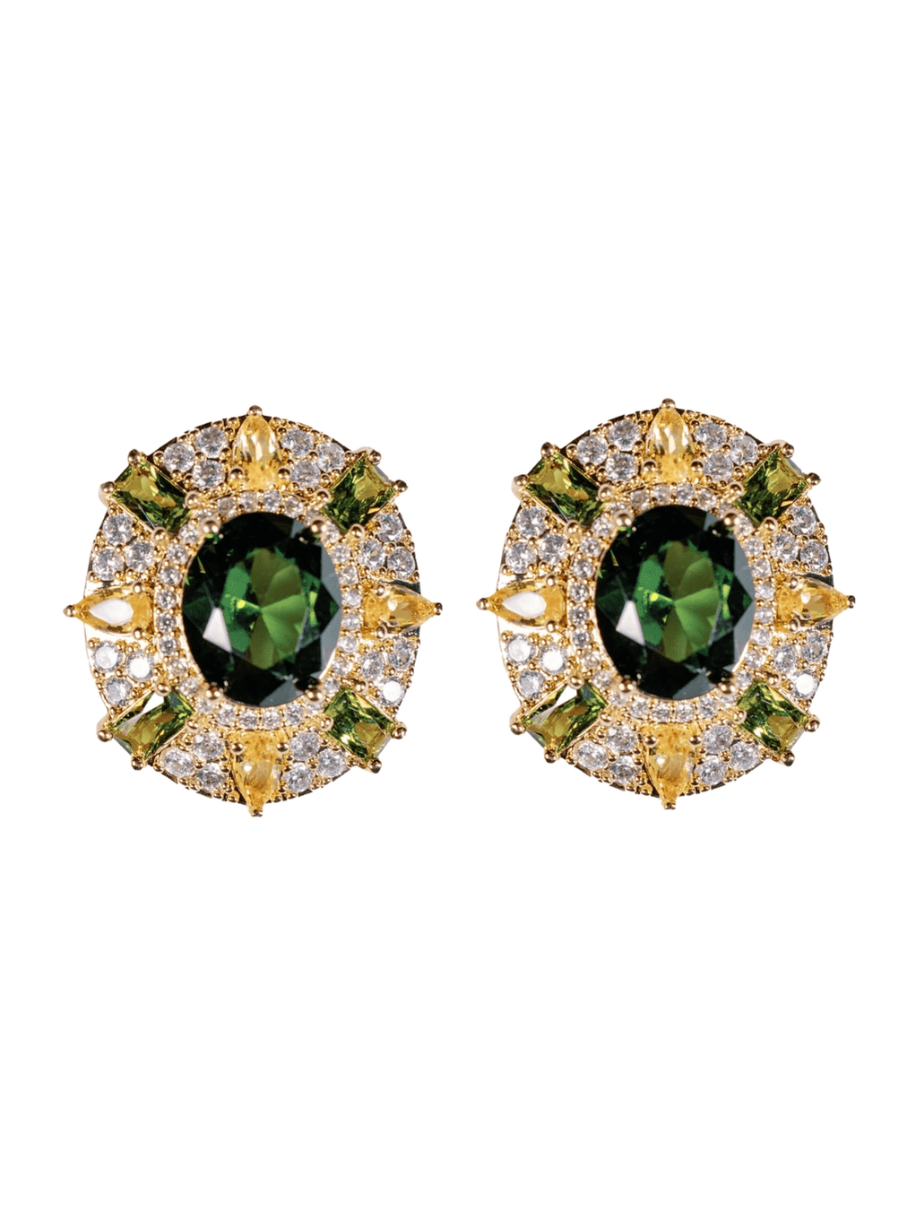 Olive Canary Oval Luxe Statement Earrings - Swoon Boutique New Orleans