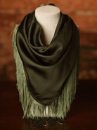 Olive Green Solid Fringe Scarf - Swoon Boutique New Orleans