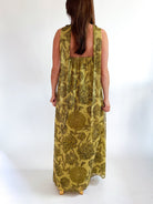 Olive Strapless Maxi Dress With Scarf - Swoon Boutique New Orleans