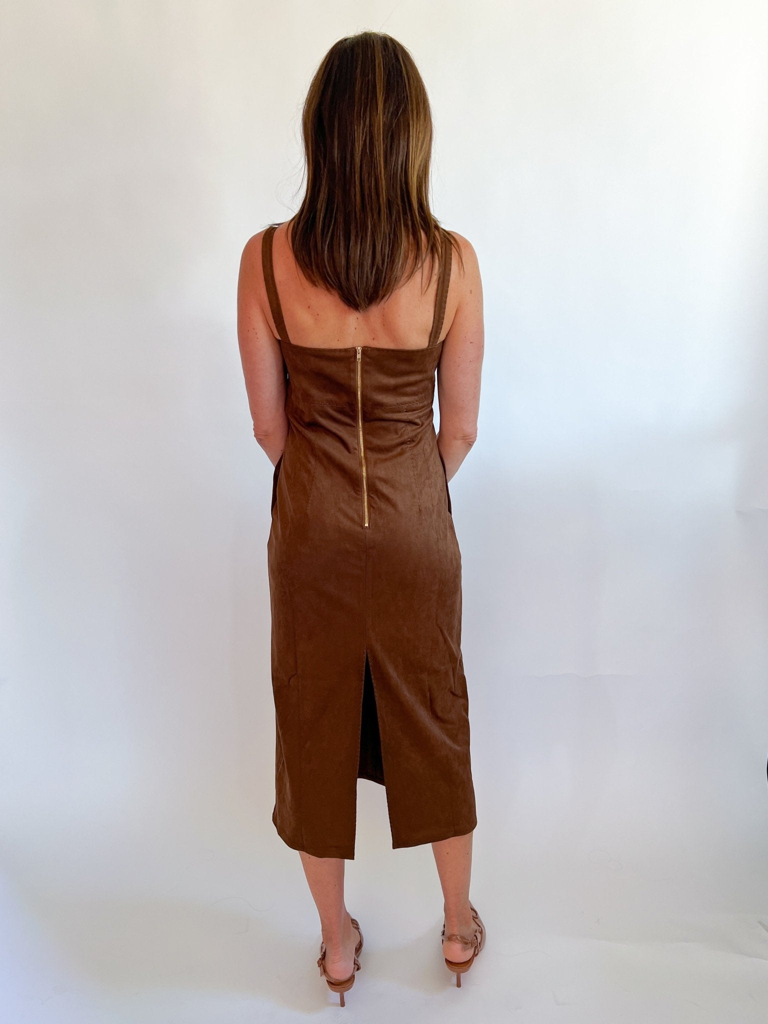 Olivia Suede Midi Dress - Swoon Boutique New Orleans