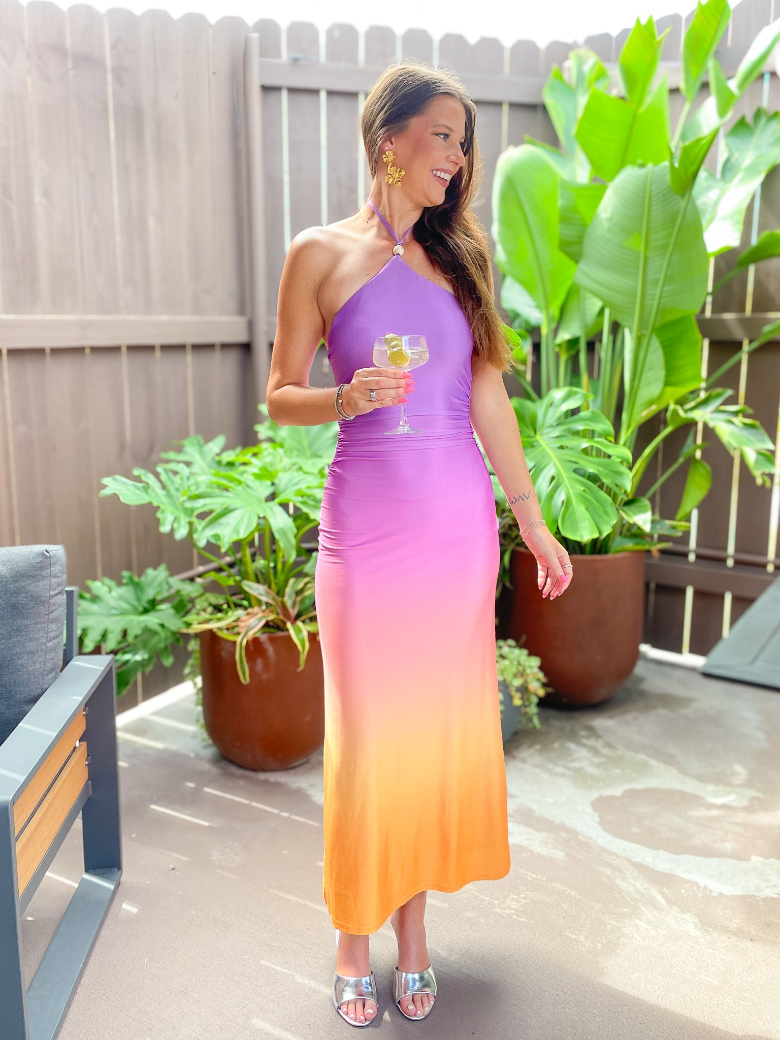 Ombre Halter Bead Maxi Dress - Swoon Boutique New Orleans