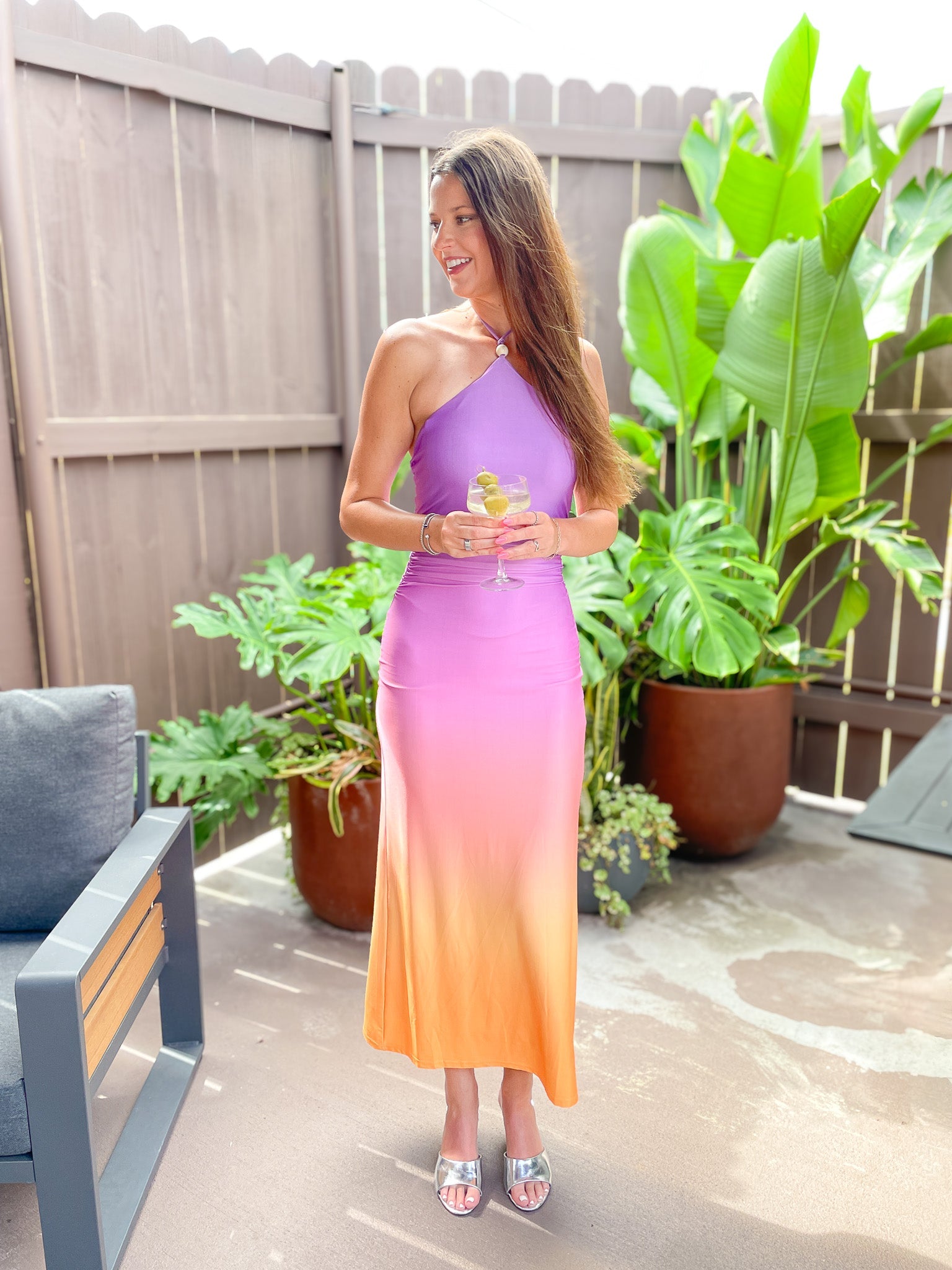 Ombre Halter Bead Maxi Dress - Swoon Boutique New Orleans