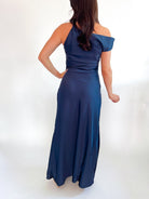 One Shoulder Satin Maxi Dress - Swoon Boutique New Orleans