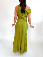 One Shoulder Satin Maxi Dress - Swoon Boutique New Orleans