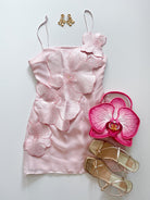 Orchid Appliqué Spaghetti Strap Mini Dress - Swoon Boutique New Orleans