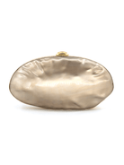 Metallic organic-edge clutch with sculptural silhouette