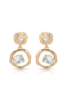 18k gold-plated organic shape crystal drop earrings