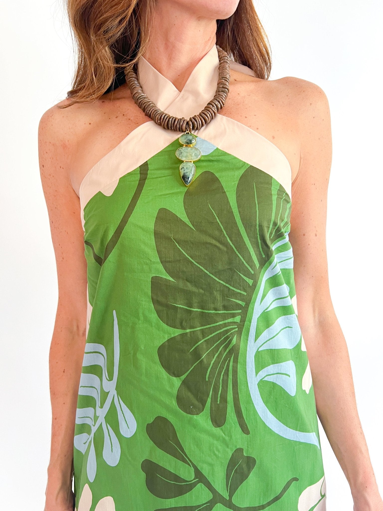 Palm Haven Halter Midi Dress - Swoon Boutique New Orleans