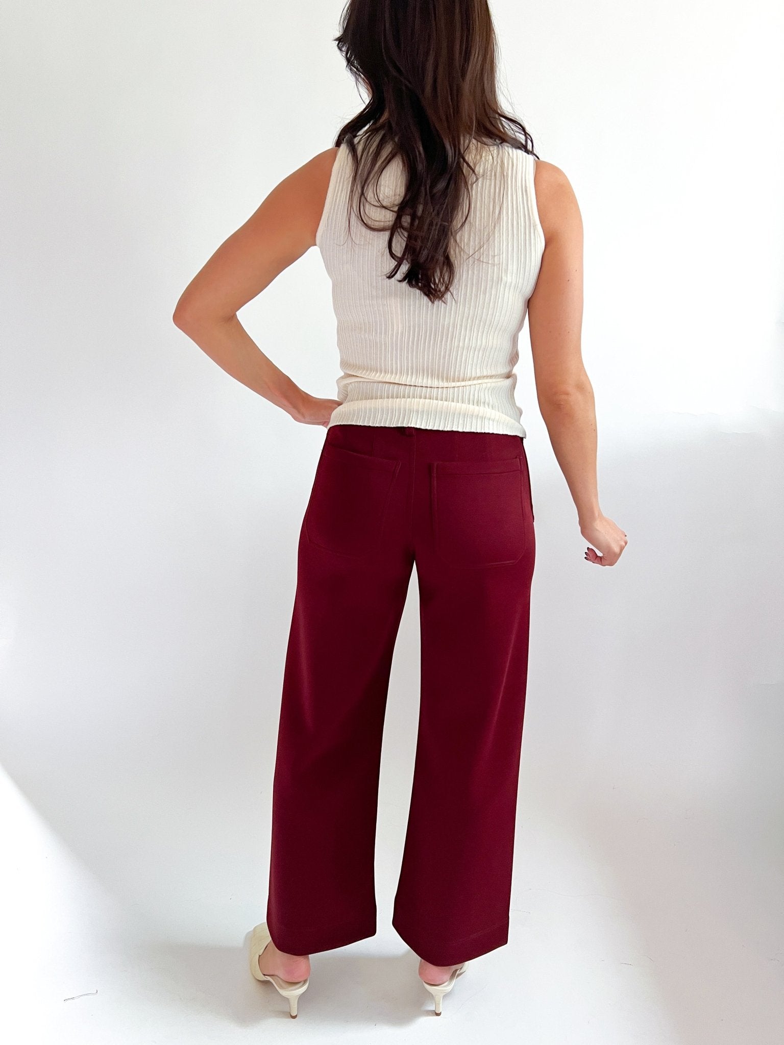 Patch Pocket Solid Knit Pants - Swoon Boutique New Orleans