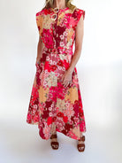 Patchwork Floral Midi Dress - Swoon Boutique New Orleans