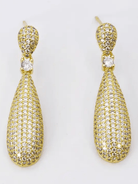 Pavé Teardrop Statement Earrings with sparkling pavé rhinestone teardrop design