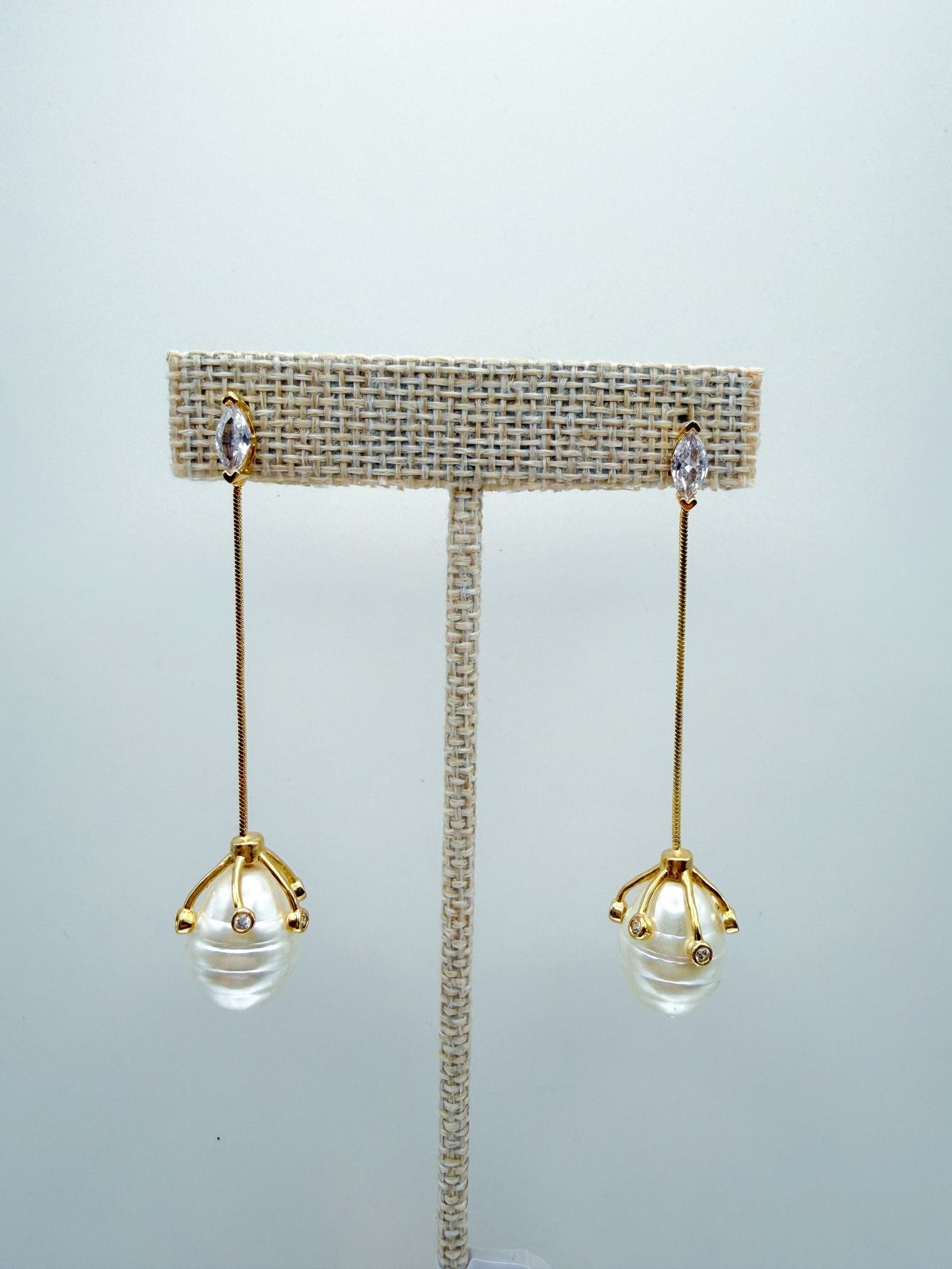 Pearl & CZ Drop Dangle - Swoon Boutique New Orleans