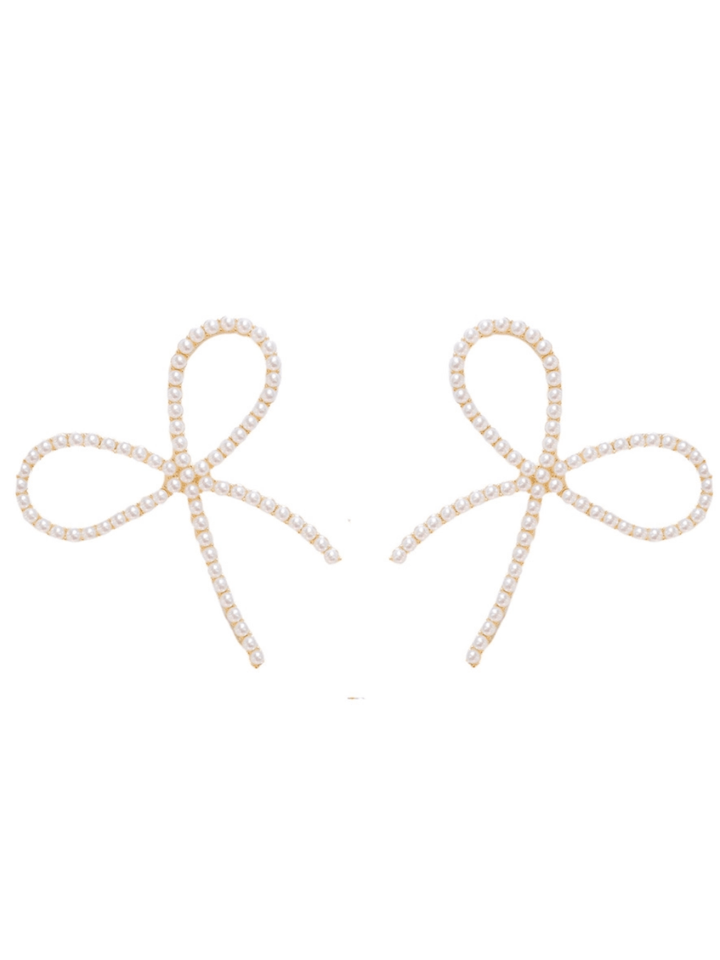 Pearl Statement Bow Holiday Earrings - Swoon Boutique New Orleans