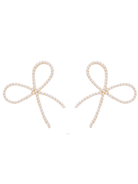 Pearl Statement Bow Holiday Earrings - Swoon Boutique New Orleans