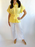 Peplum Short Sleeve Top - Swoon Boutique New Orleans