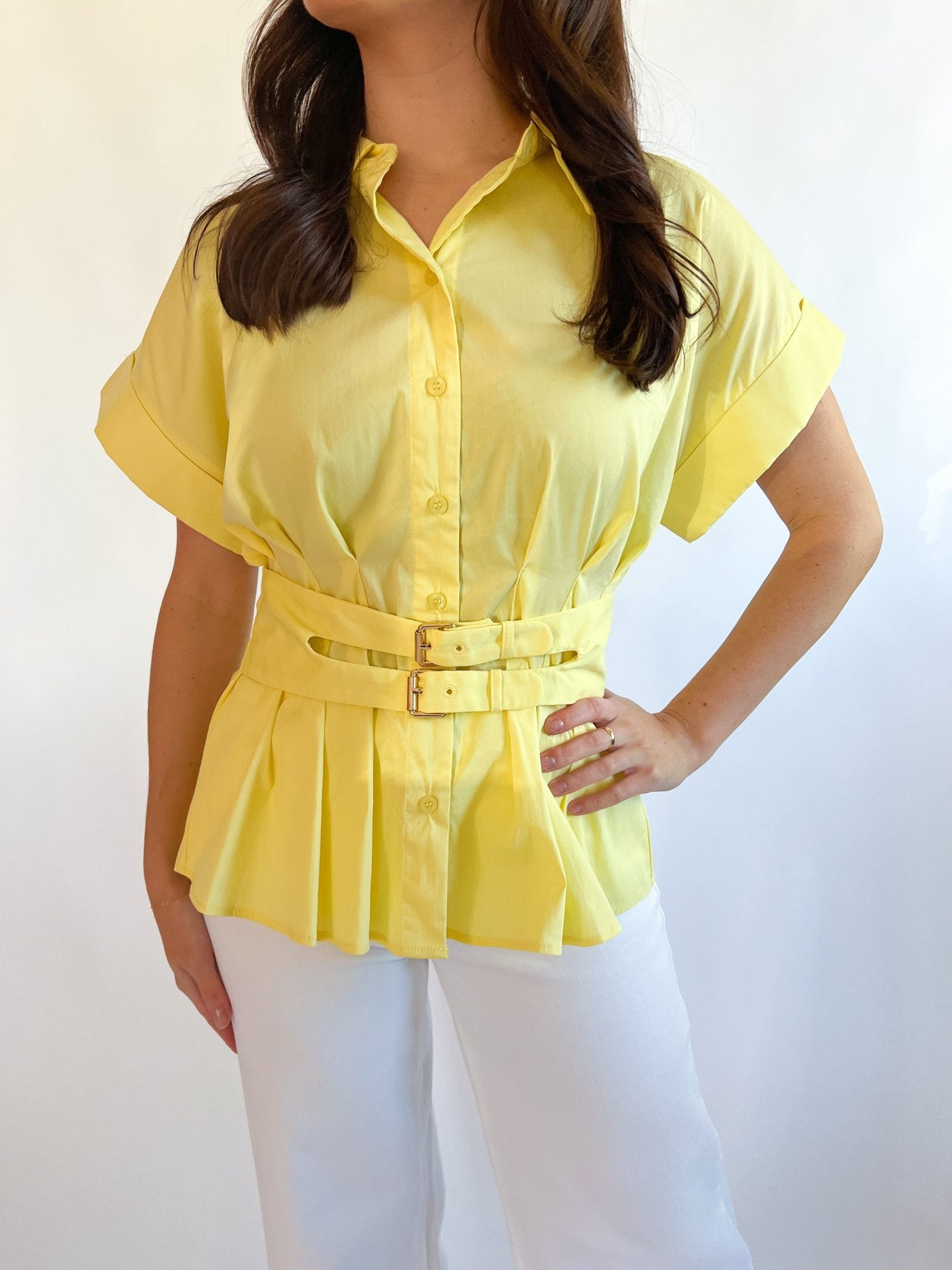 Peplum Short Sleeve Top - Swoon Boutique New Orleans