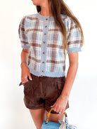 Plaid Knit Cardigan - Swoon Boutique New Orleans