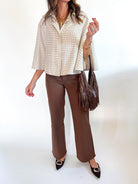 Plaid Poncho Button Down Top - Swoon Boutique New Orleans