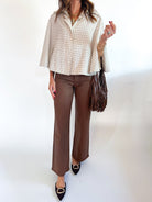 Plaid Poncho Button Down Top - Swoon Boutique New Orleans