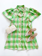 Plaid Puff Sleeve Mini Dress - Swoon Boutique New Orleans