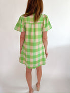 Plaid Puff Sleeve Mini Dress - Swoon Boutique New Orleans