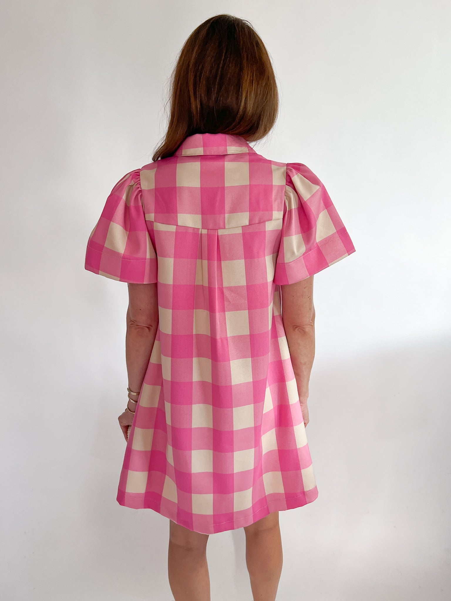 Plaid Puff Sleeve Mini Dress - Swoon Boutique New Orleans