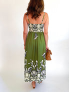 Pleated Floral Midi Skirt Dress - Swoon Boutique New Orleans