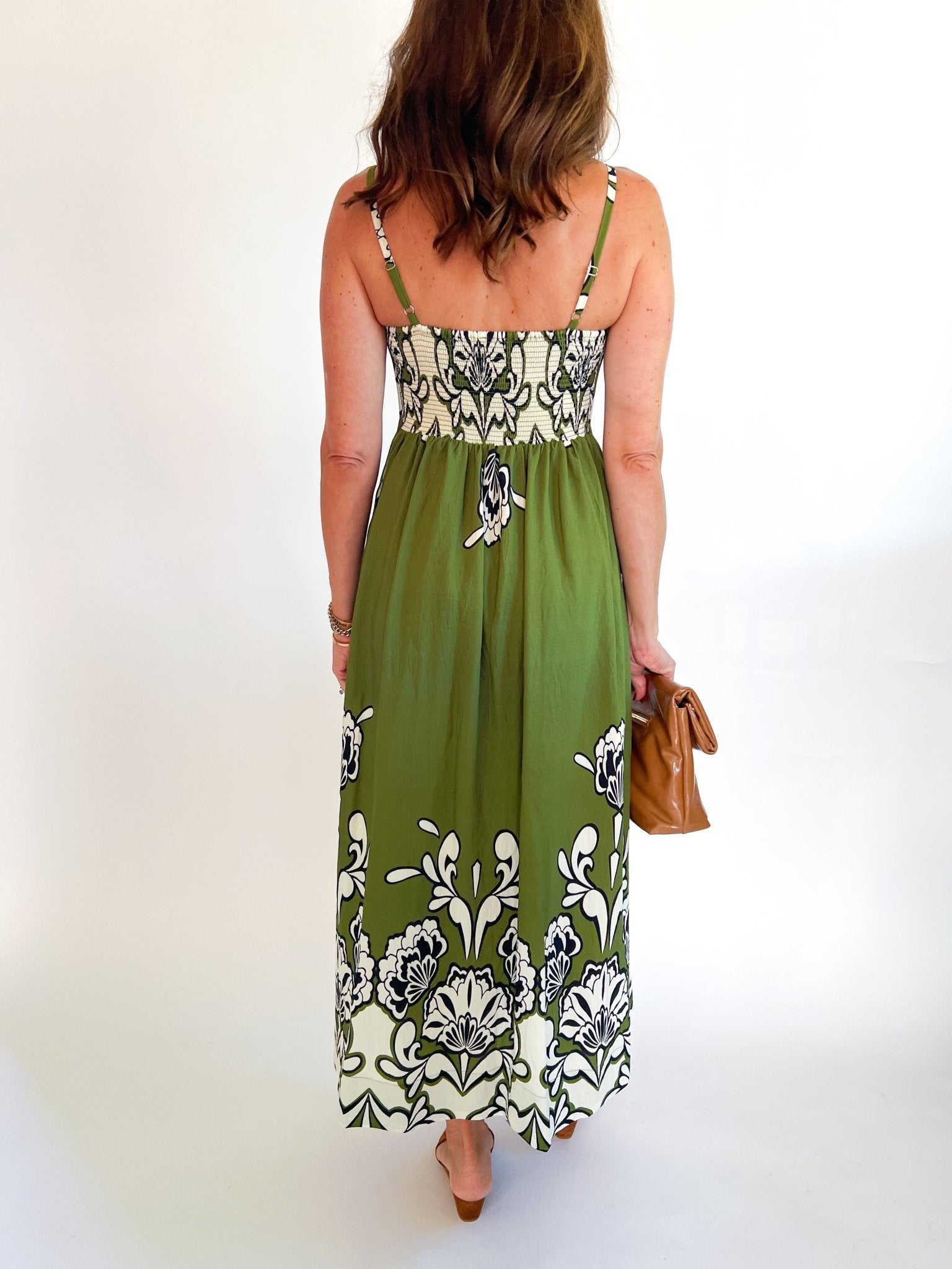 Pleated Floral Midi Skirt Dress - Swoon Boutique New Orleans