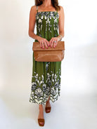 Pleated Floral Midi Skirt Dress - Swoon Boutique New Orleans