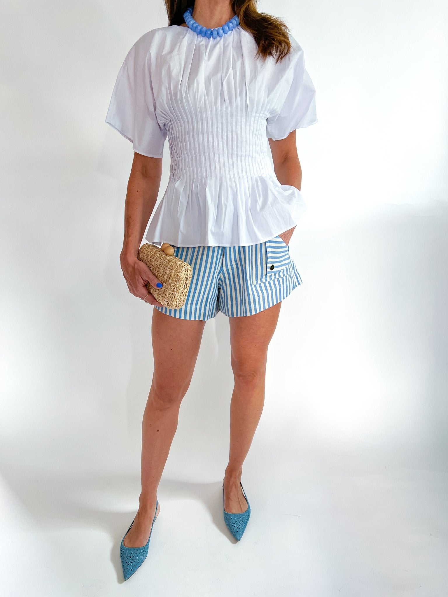 Pleated Waist Peplum Top - Swoon Boutique New Orleans