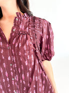 Plum Wildflower Pintuck Mini Dress - Swoon Boutique New Orleans