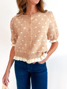 Polka Dot Knit Cardigan - Swoon Boutique New Orleans