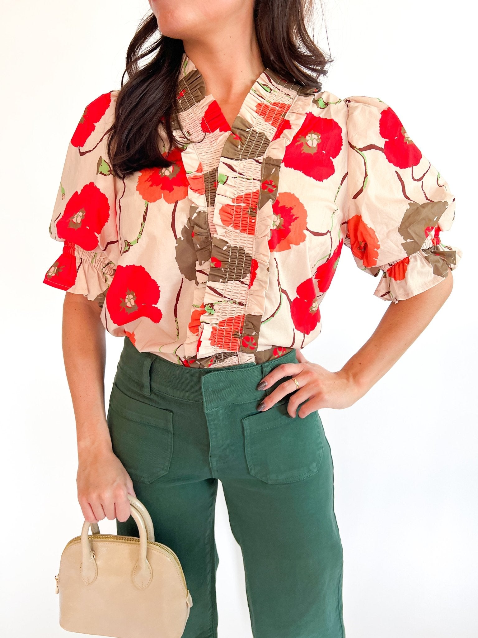 Poppy Floral Smocked Top - Swoon Boutique New Orleans