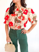 Poppy Floral Smocked Top - Swoon Boutique New Orleans