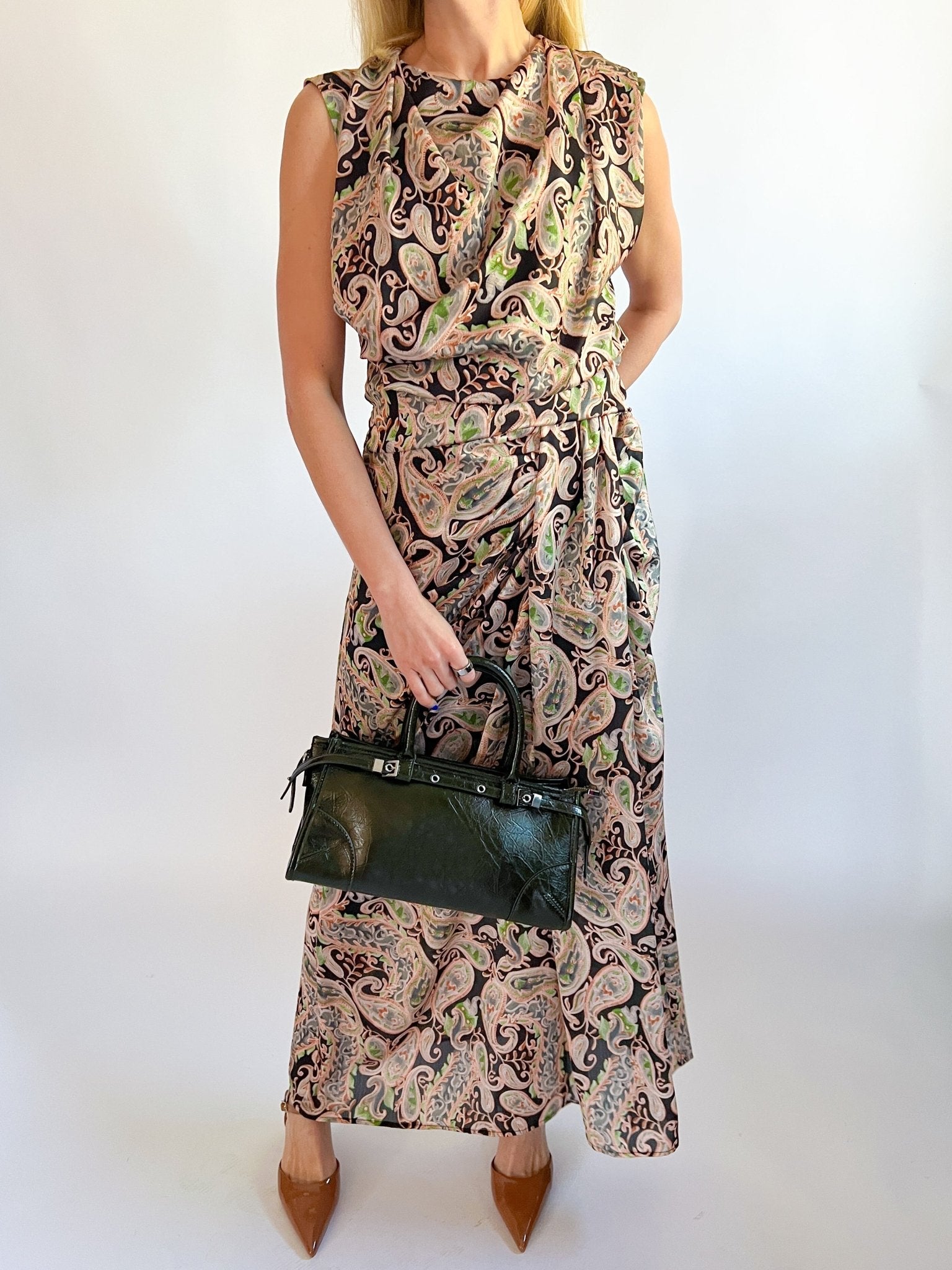 Posh Paisley Draped Wrap Midi Skirt - Swoon Boutique New Orleans