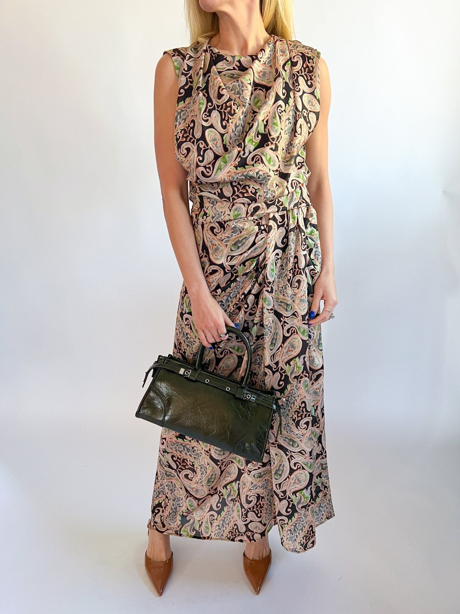 Posh Paisley Draped Wrap Midi Skirt - Swoon Boutique New Orleans