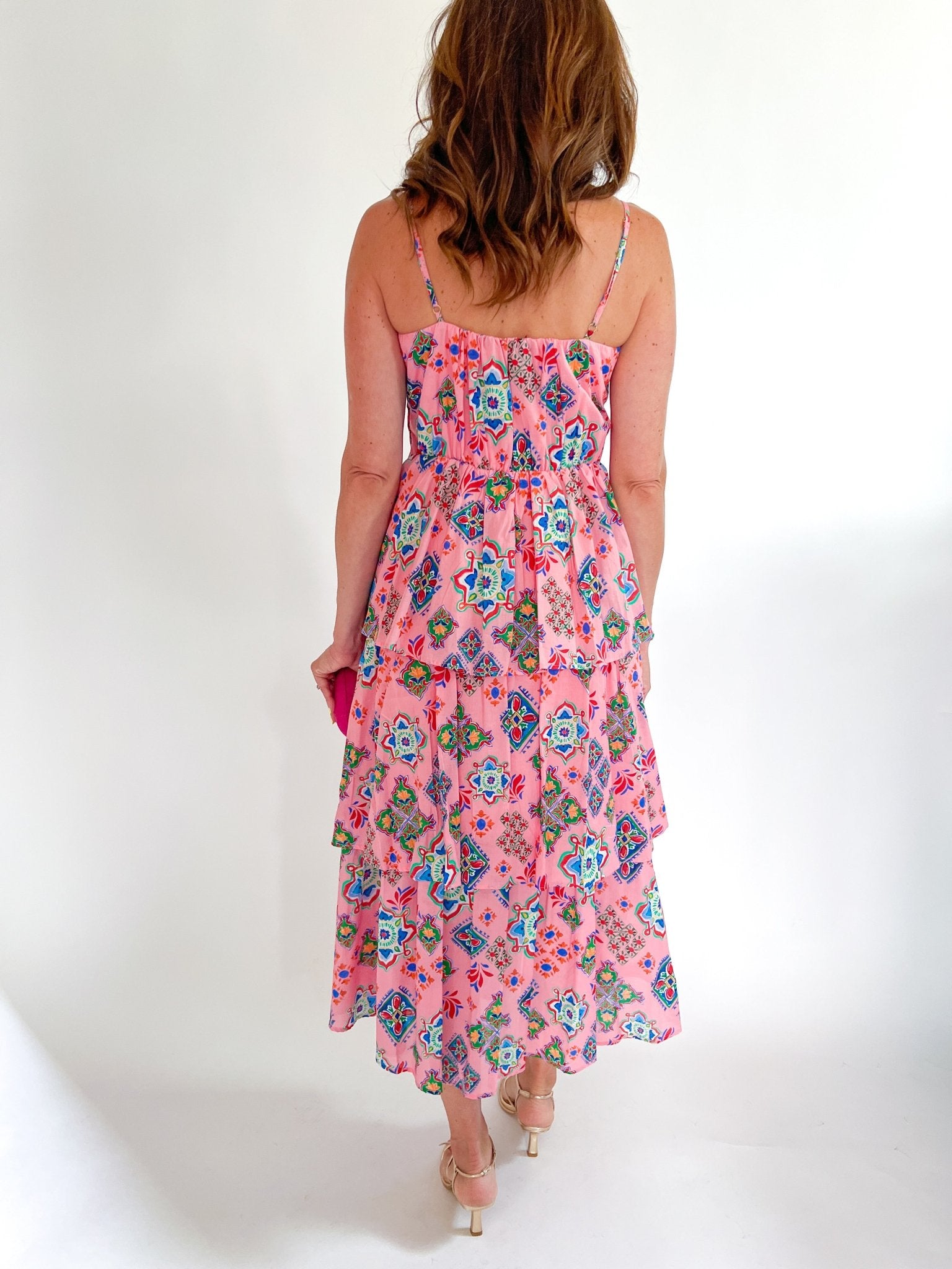 Print Pintucked Midi Dress - Swoon Boutique New Orleans