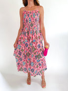 Print Pintucked Midi Dress - Swoon Boutique New Orleans