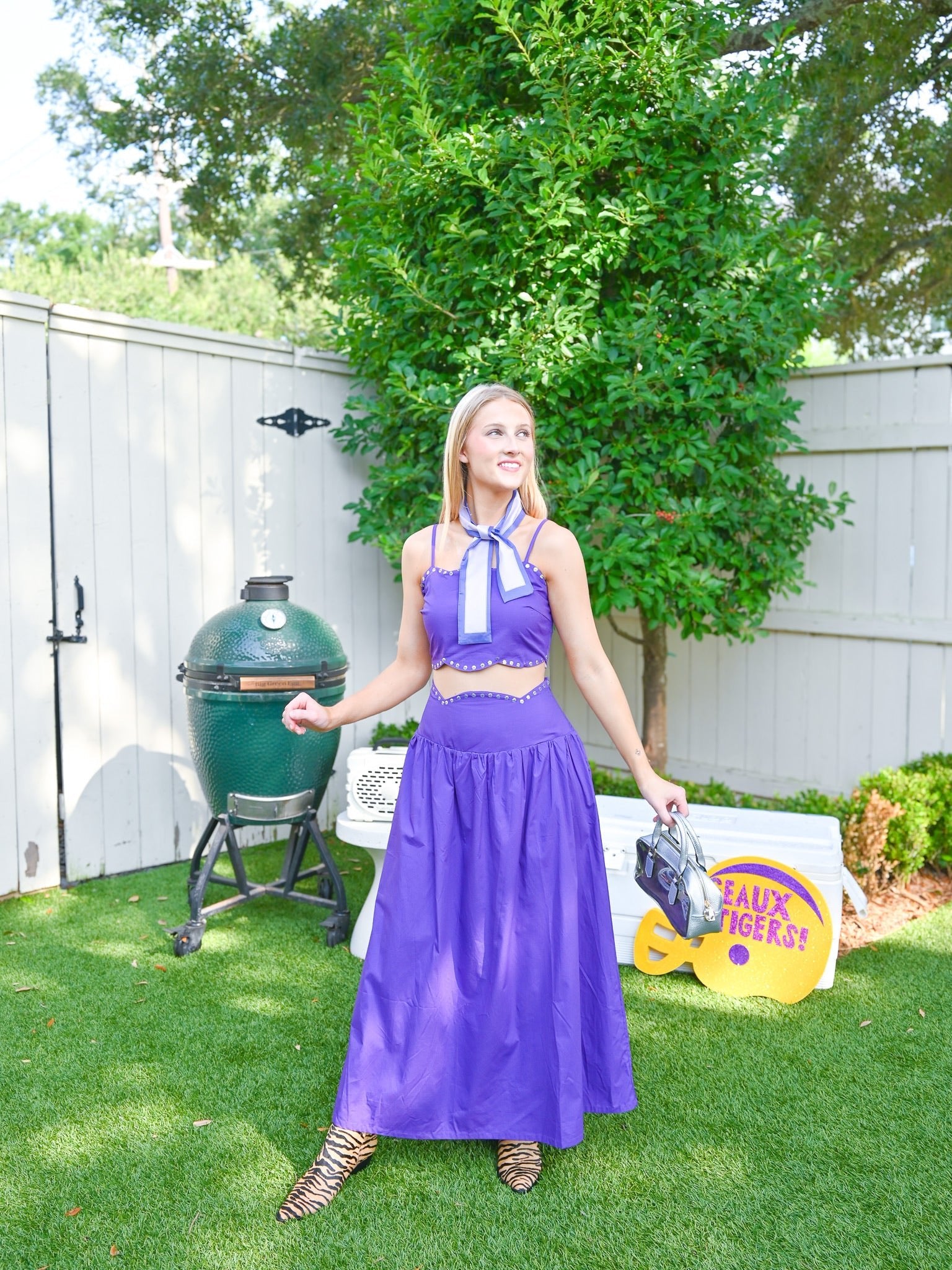 Purple Scallop Tank & Midi Skirt Set - Swoon Boutique New Orleans