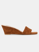 Brown suede wedge sandal