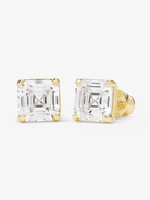Queens 8mm Stud Earrings with bold 8mm simulated diamond in 18k gold plate by Melinda Maria