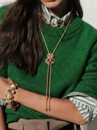 Multicolor rhinestone bolo-style necklace
