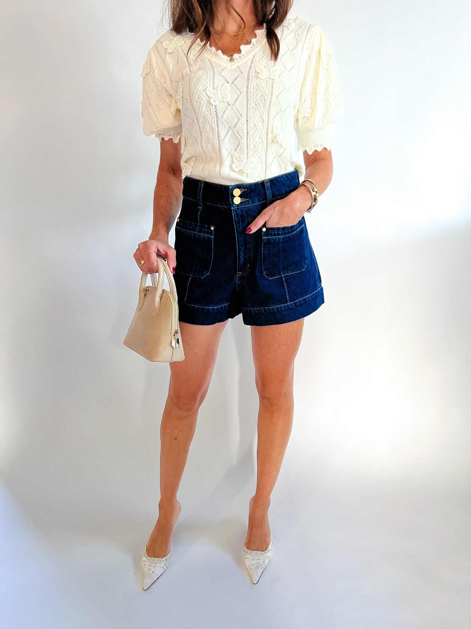 Richilieu 3D Buterflies Artisanal Knit Top - Swoon Boutique New Orleans