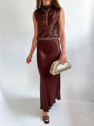 Romina Espresso Skirt - Swoon Boutique New Orleans