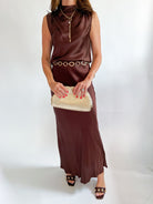 Romina Espresso Skirt - Swoon Boutique New Orleans