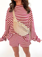 Romy Striped Pull-On Shorts - Swoon Boutique New Orleans