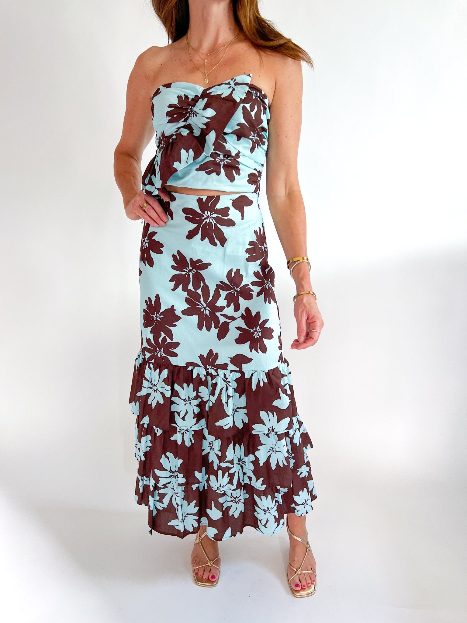 Rory Strapless Top & Maxi Skirt Set - Swoon Boutique New Orleans