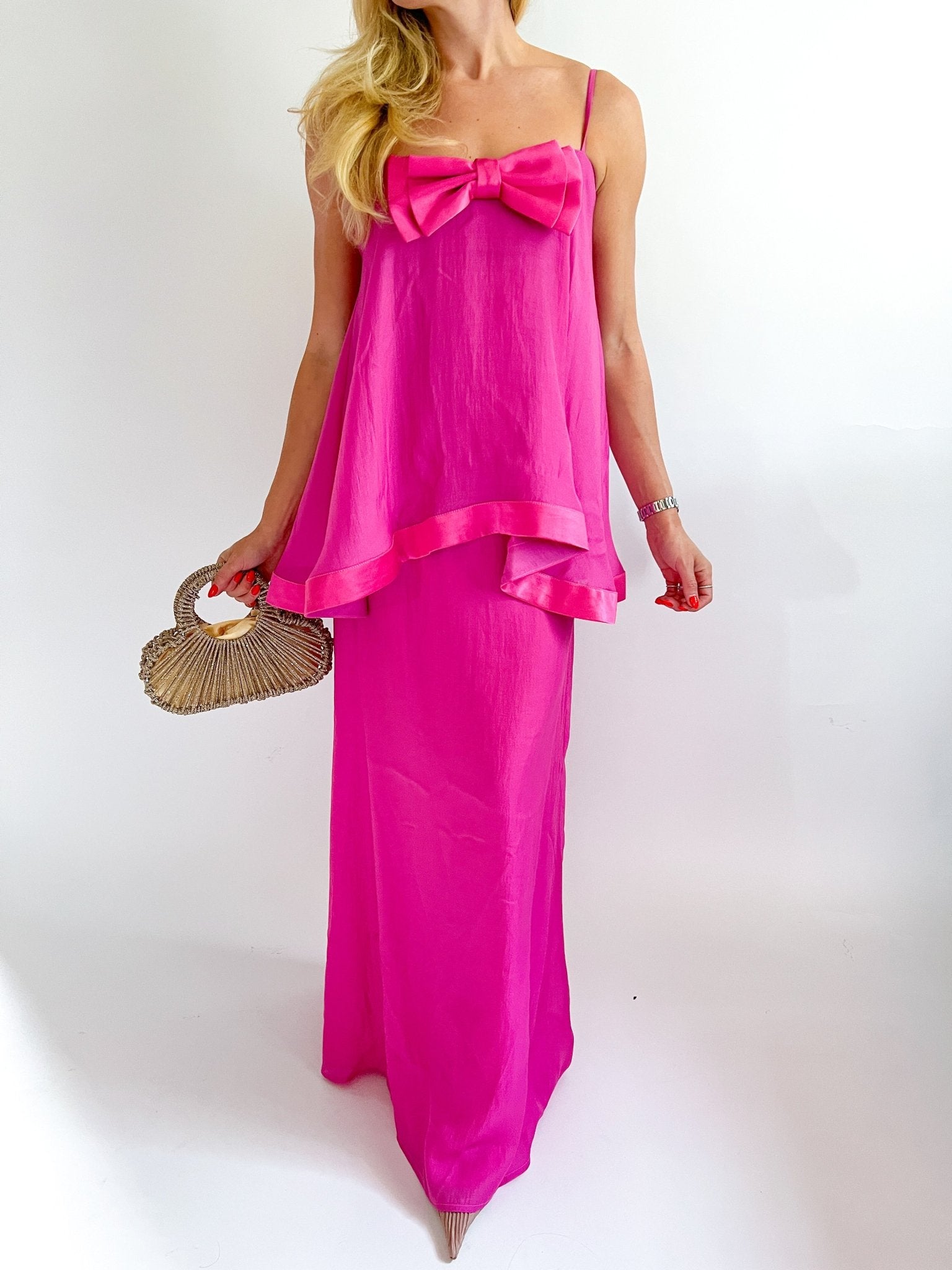 Rosera Satin Bow Maxi Dress - Swoon Boutique New Orleans