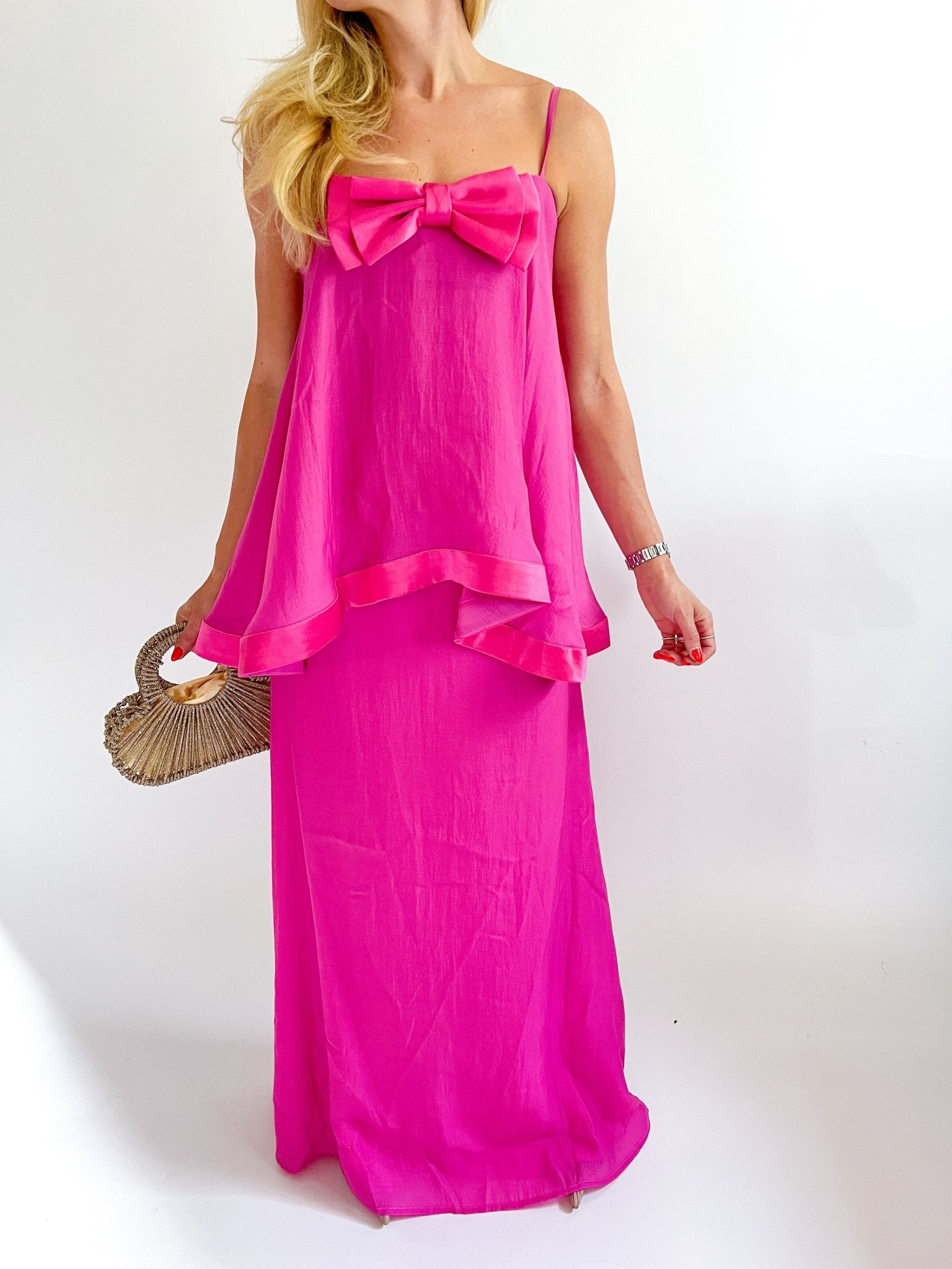 Rosera Satin Bow Maxi Dress - Swoon Boutique New Orleans